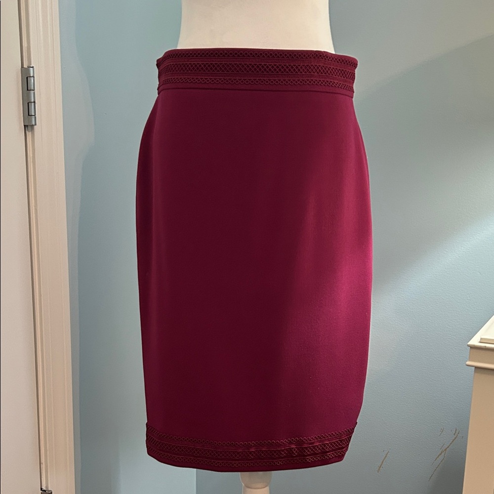 Ann Taylor Deep Red Pencil Skirt